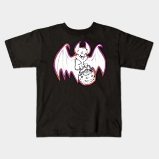 Halloween Bat Girl B&W Kids T-Shirt